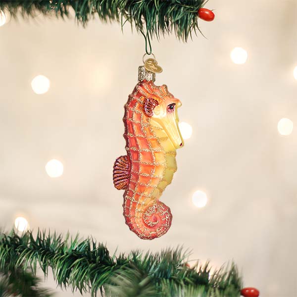 Orange Sea Horse Ornament Old World Christmas