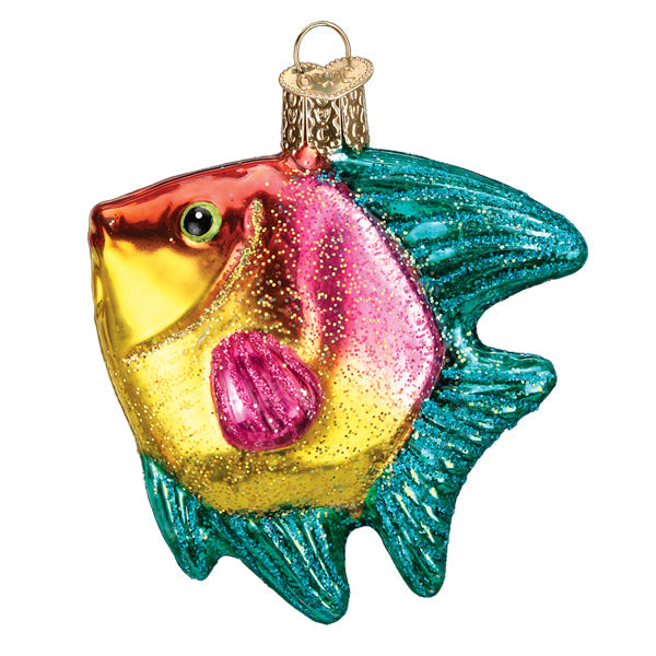 Pink/yellow Tropical Angelfish Ornament Old World Christmas