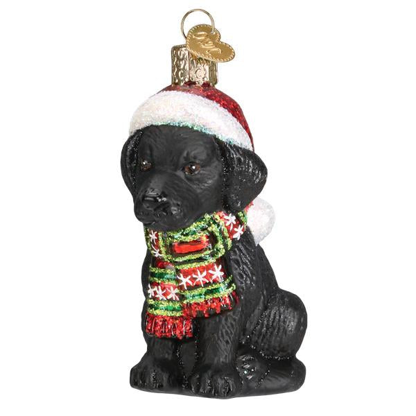 Holiday Black Labrador Puppy Ornament Old World Christmas