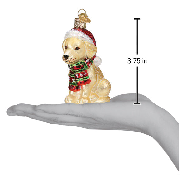 Holiday Yellow Labrador Puppy Ornament Old World Christmas