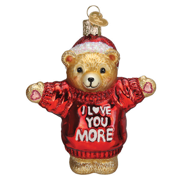 I Love You More Bear Ornament Old World Christmas
