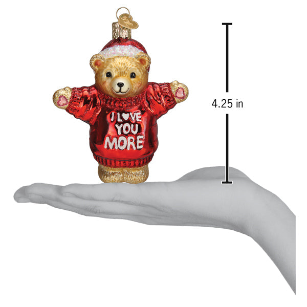 I Love You More Bear Ornament Old World Christmas
