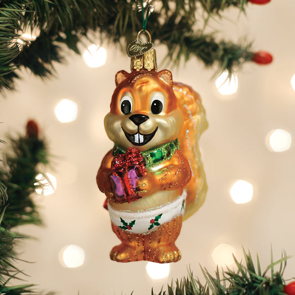 Silly Christmas Squirrel Ornament Old World Christmas