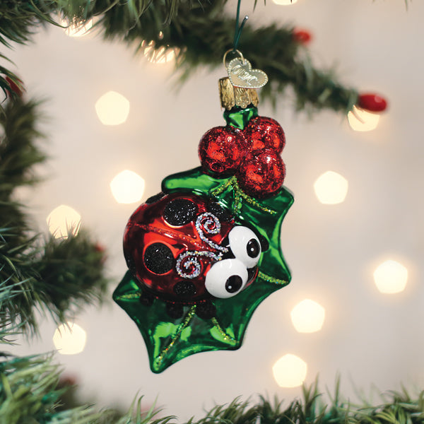 Holly Ladybug Ornament Old World Christmas