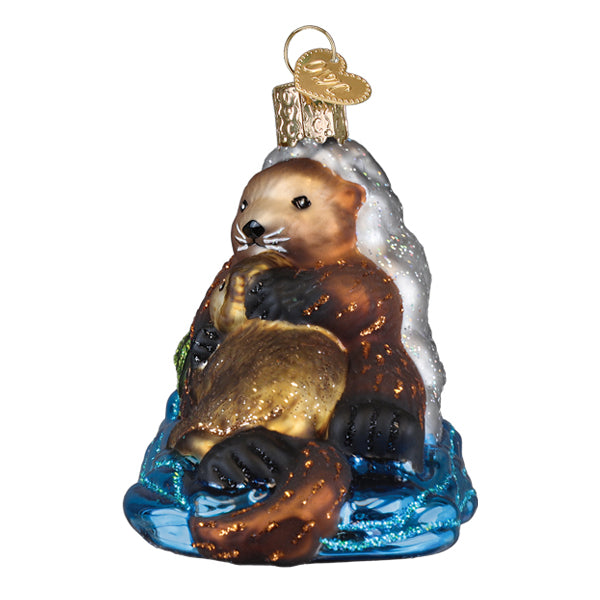Otter With Pup Ornament Old World Christmas