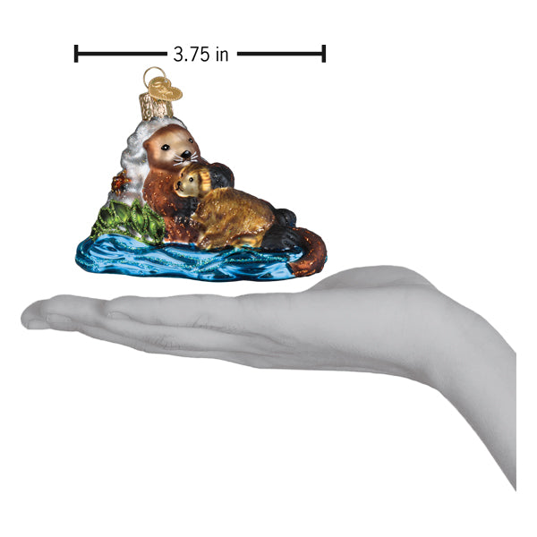 Otter With Pup Ornament Old World Christmas