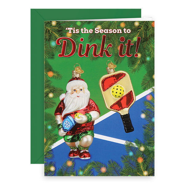 Pickleball Christmas Card Old World Christmas