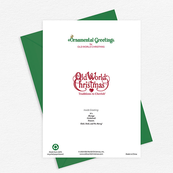 Pickleball Christmas Card Old World Christmas