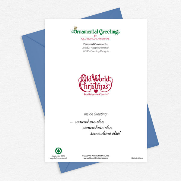 Snowman Christmas Card Old World Christmas