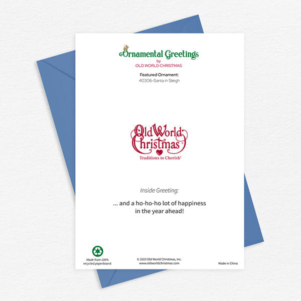 Santa In Sleigh Christmas Card Old World Christmas
