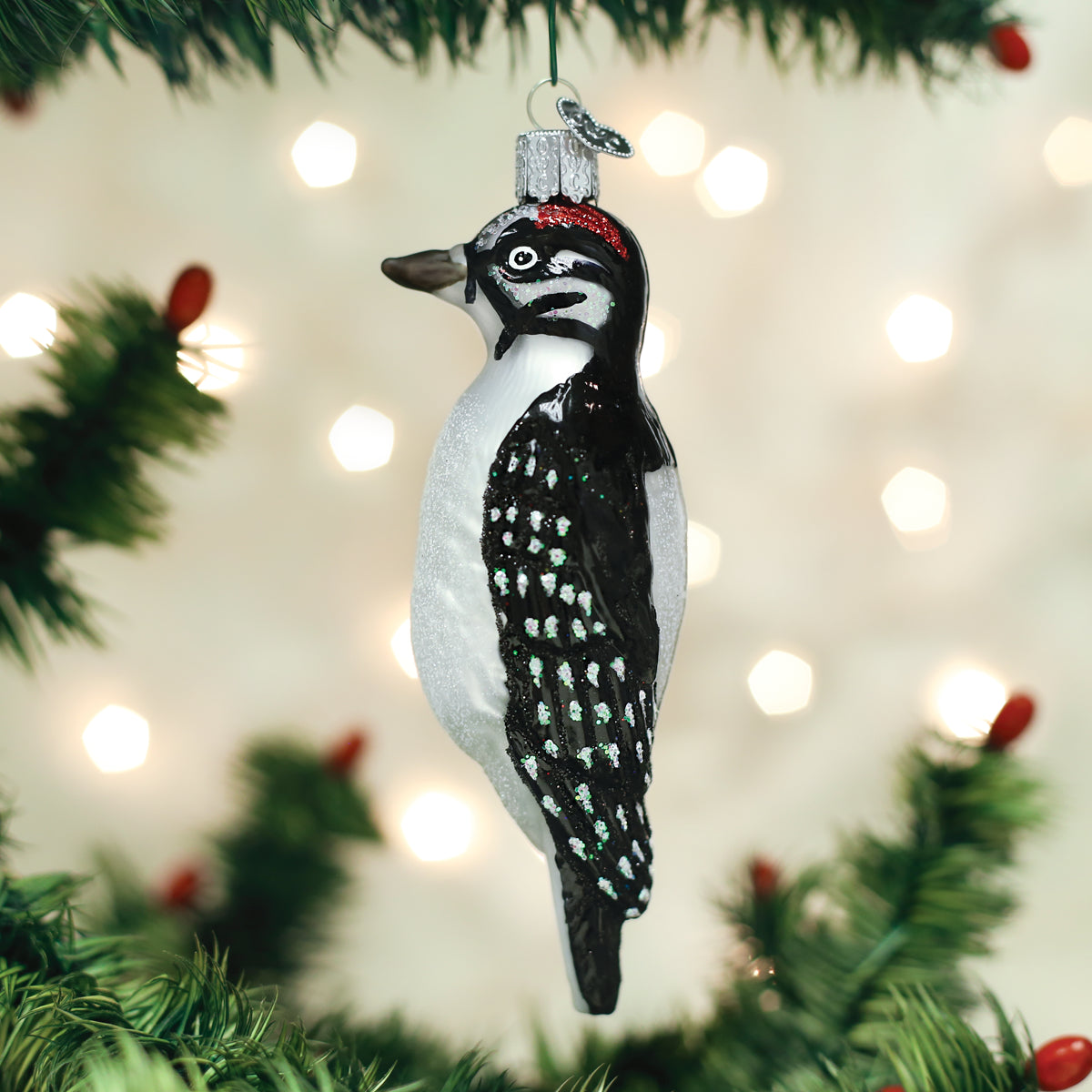 Hanging Hairy Woodpecker Old World Christmas