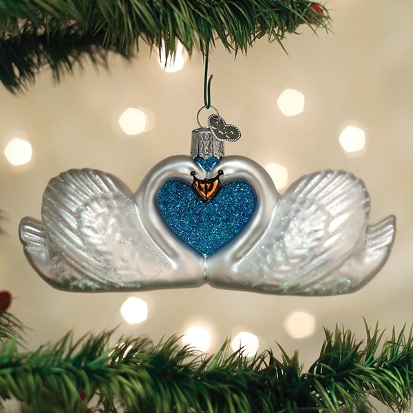 Swans In Love Ornament Old World Christmas