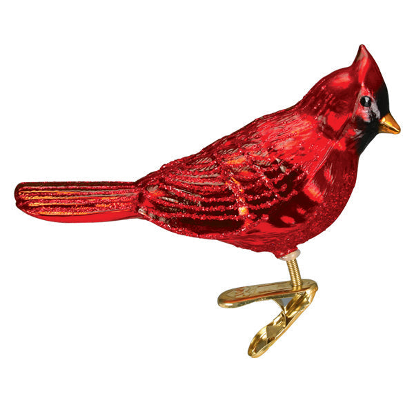 Shiny Red Northern Cardinal Ornament Old World Christmas