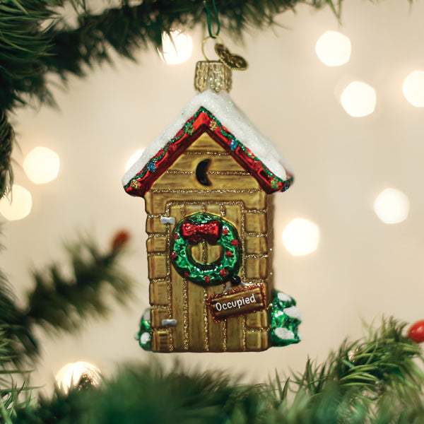 Holiday Outhouse Ornament Old World Christmas