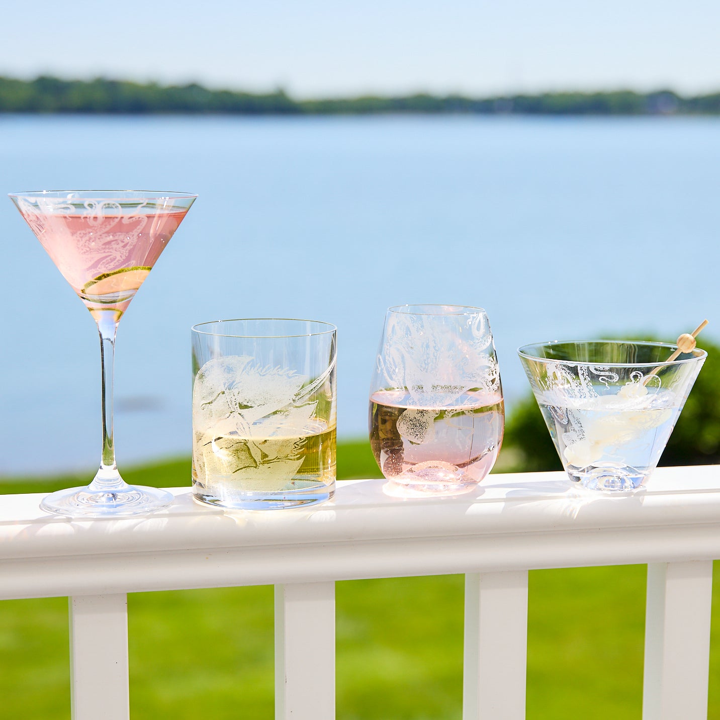Lucy Stemless Martini Glasses, Set of 2