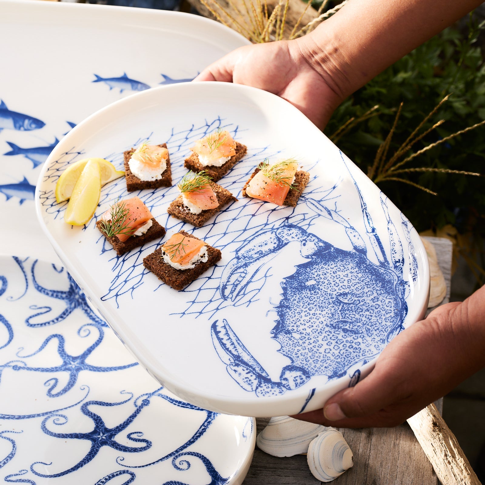 Crab Large Coupe Oval Platter