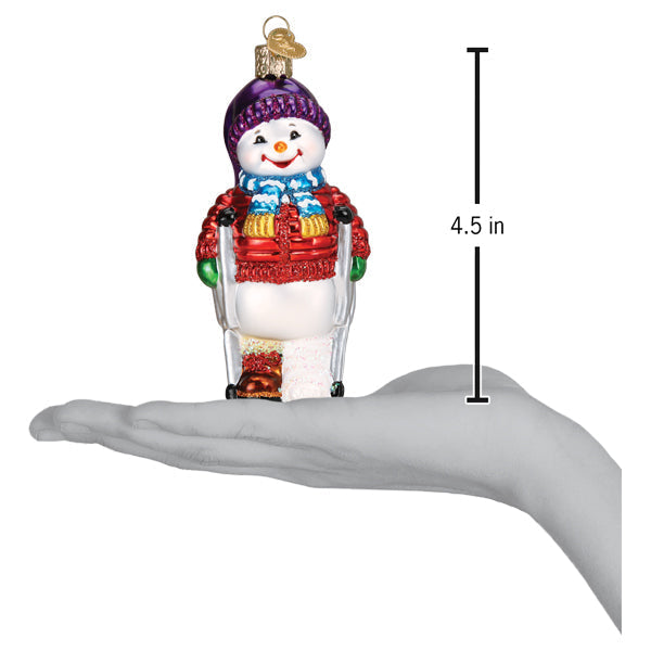 Snowman With Crutches Ornament Old World Christmas
