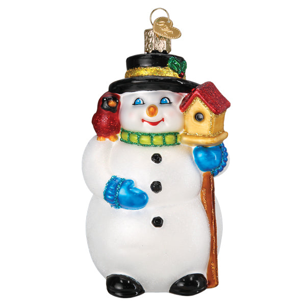 Snowman With Cardinal Ornament Old World Christmas