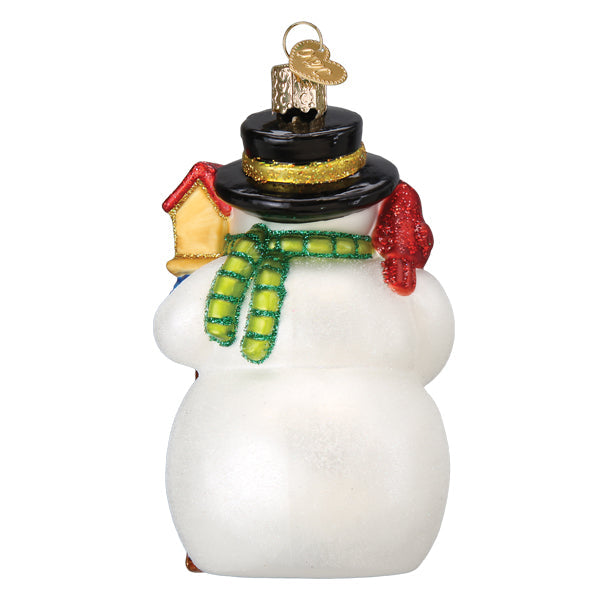 Snowman With Cardinal Ornament Old World Christmas