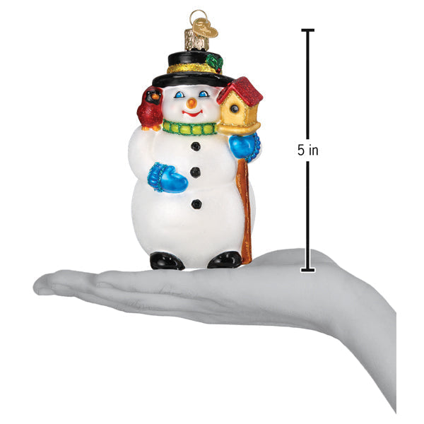 Snowman With Cardinal Ornament Old World Christmas