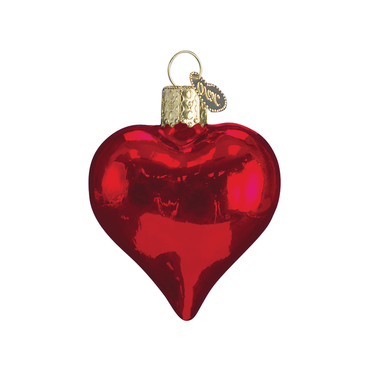 Shiny Red Heart Ornament Old World Christmas