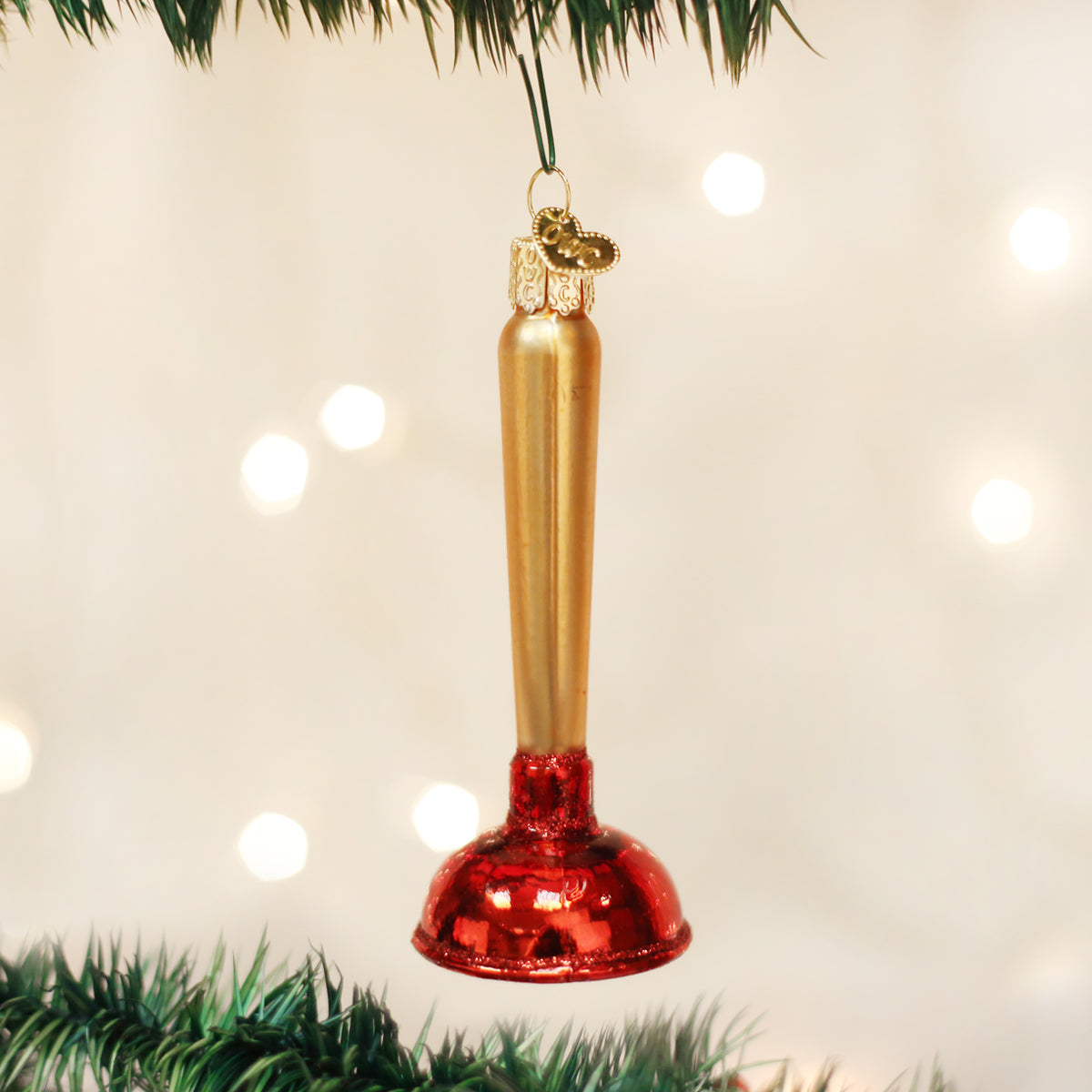 Toilet Plunger Ornament Old World Christmas