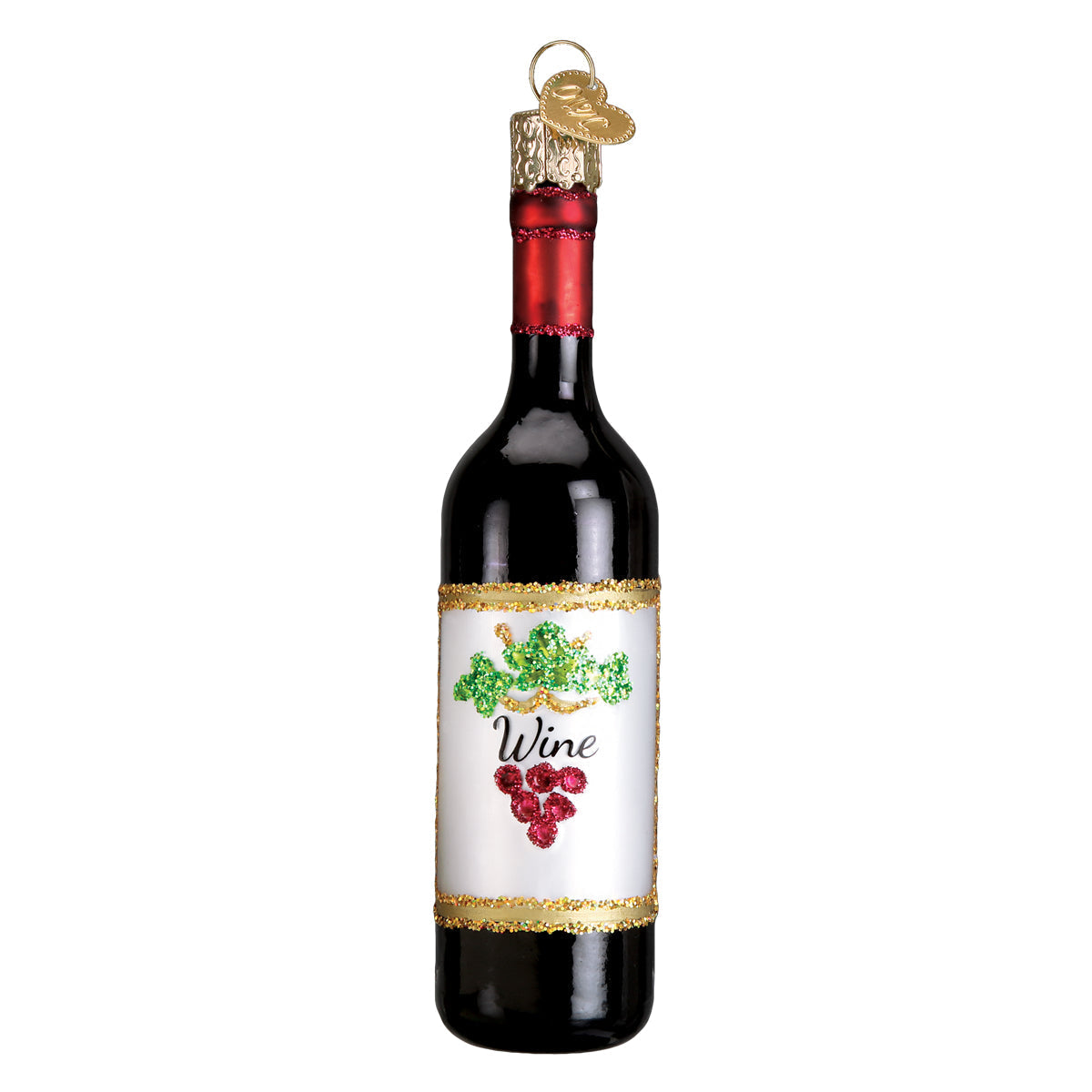 Red Wine Bottle Ornament Old World Christmas