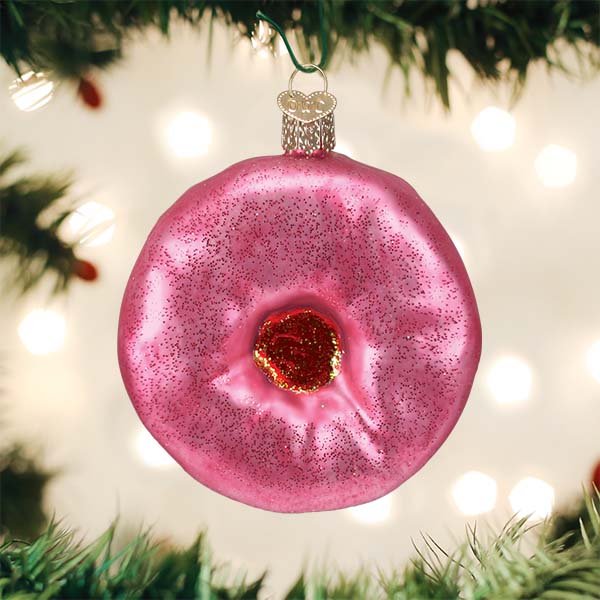 Pink Frosted Donut Ornament Old World Christmas