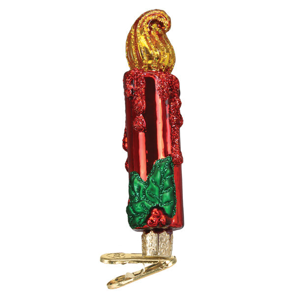 Red Clip-on Candle Ornament Old World Christmas