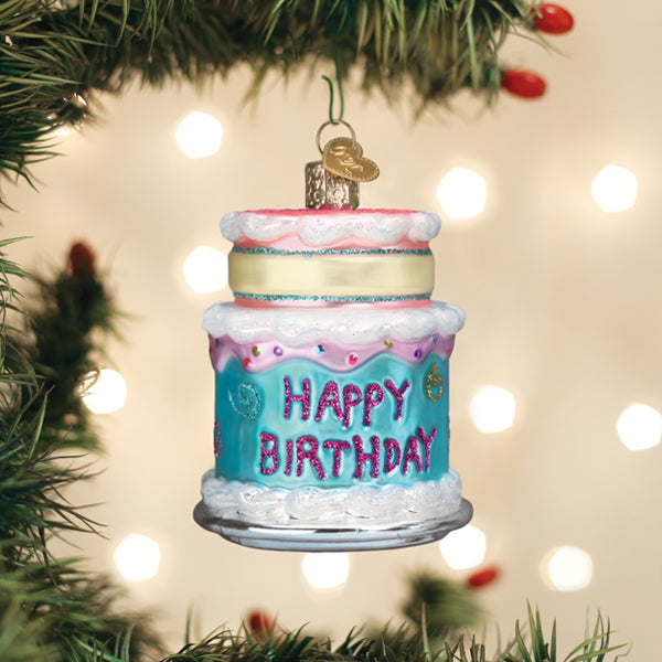 Happy Birthday Cake Ornament Old World Christmas