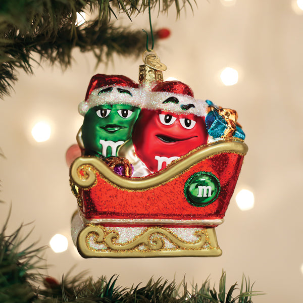 M&M'S In Sleigh Ornament Old World Christmas