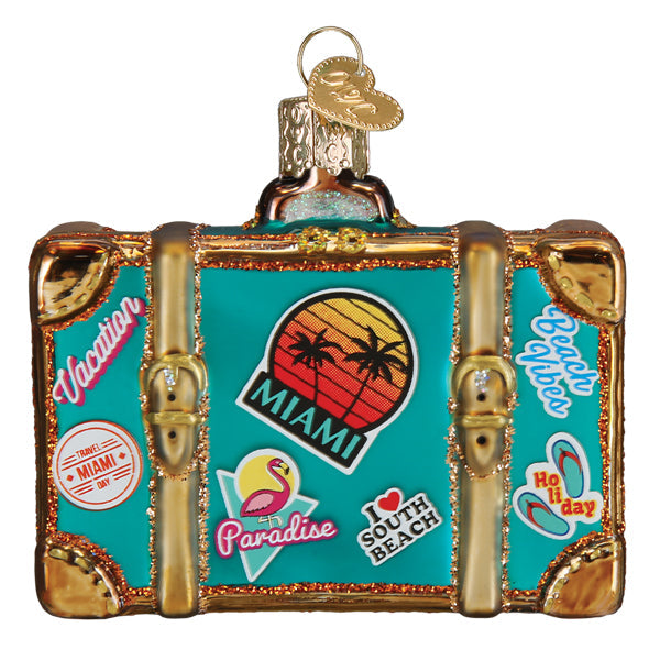 Miami Suitcase Ornament Old World Christmas