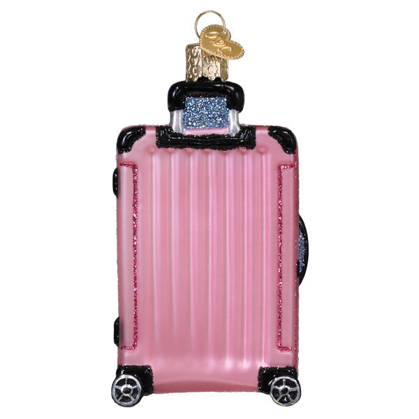 Pink Rolling Suitcase Ornament Old World Christmas