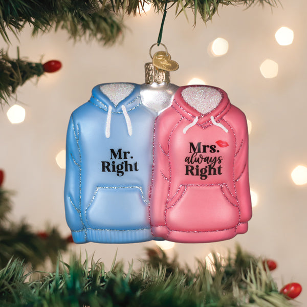 Mr. & Mrs. Hoodies Ornament Old World Christmas