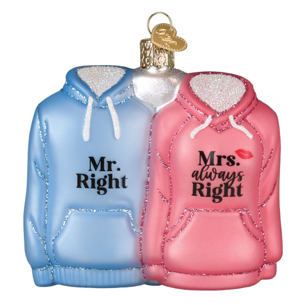 Mr. & Mrs. Hoodies Ornament Old World Christmas