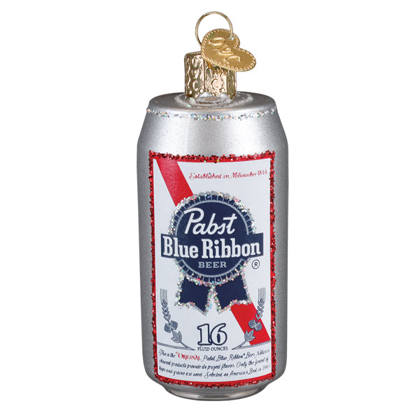 Pabst Blue Ribbon Beer Can Ornament Old World Christmas