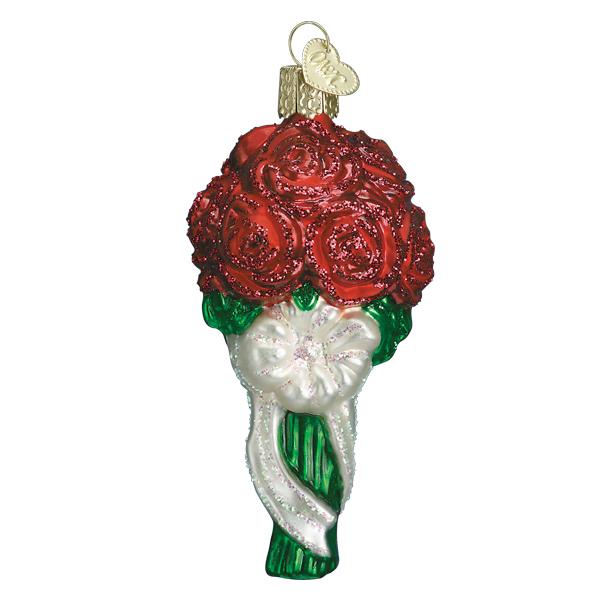 Red Rose Bouquet Ornament Old World Christmas