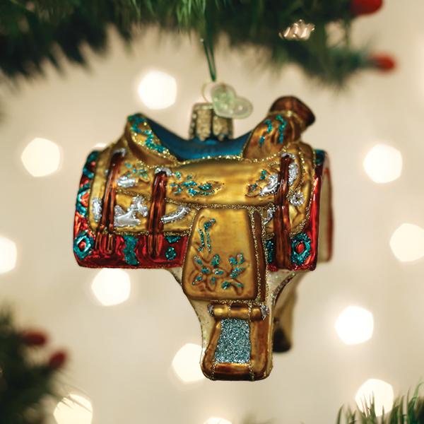 Western Saddle Ornament Old World Christmas