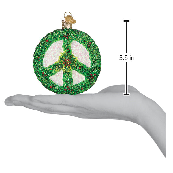 Holly Peace Symbol Ornament Old World Christmas