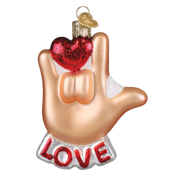 Love Sign Language Ornament Old World Christmas