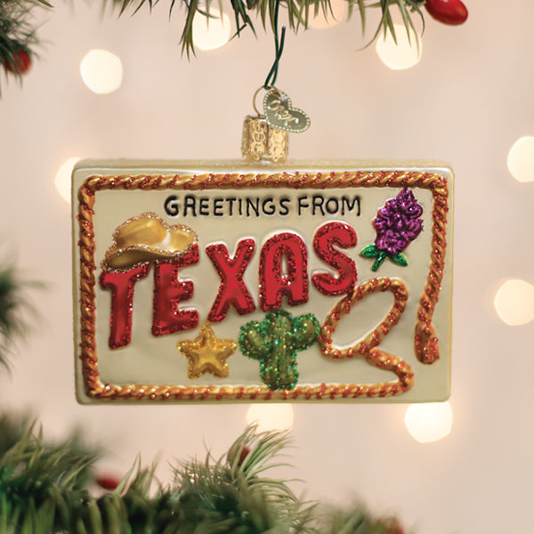 Texas Postcard Ornament Old World Christmas