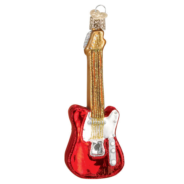 Red Electric Guitar Ornament Old World Christmas