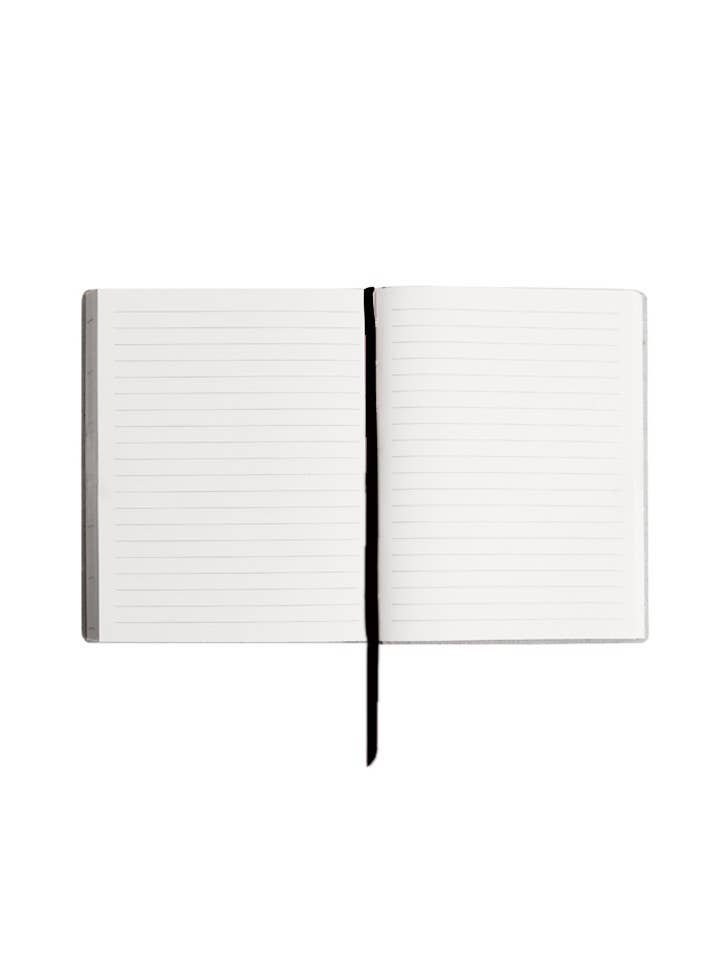 Paperthinks Recycled Leather XL 7 x 9 Inches Lined Notebooks: Black