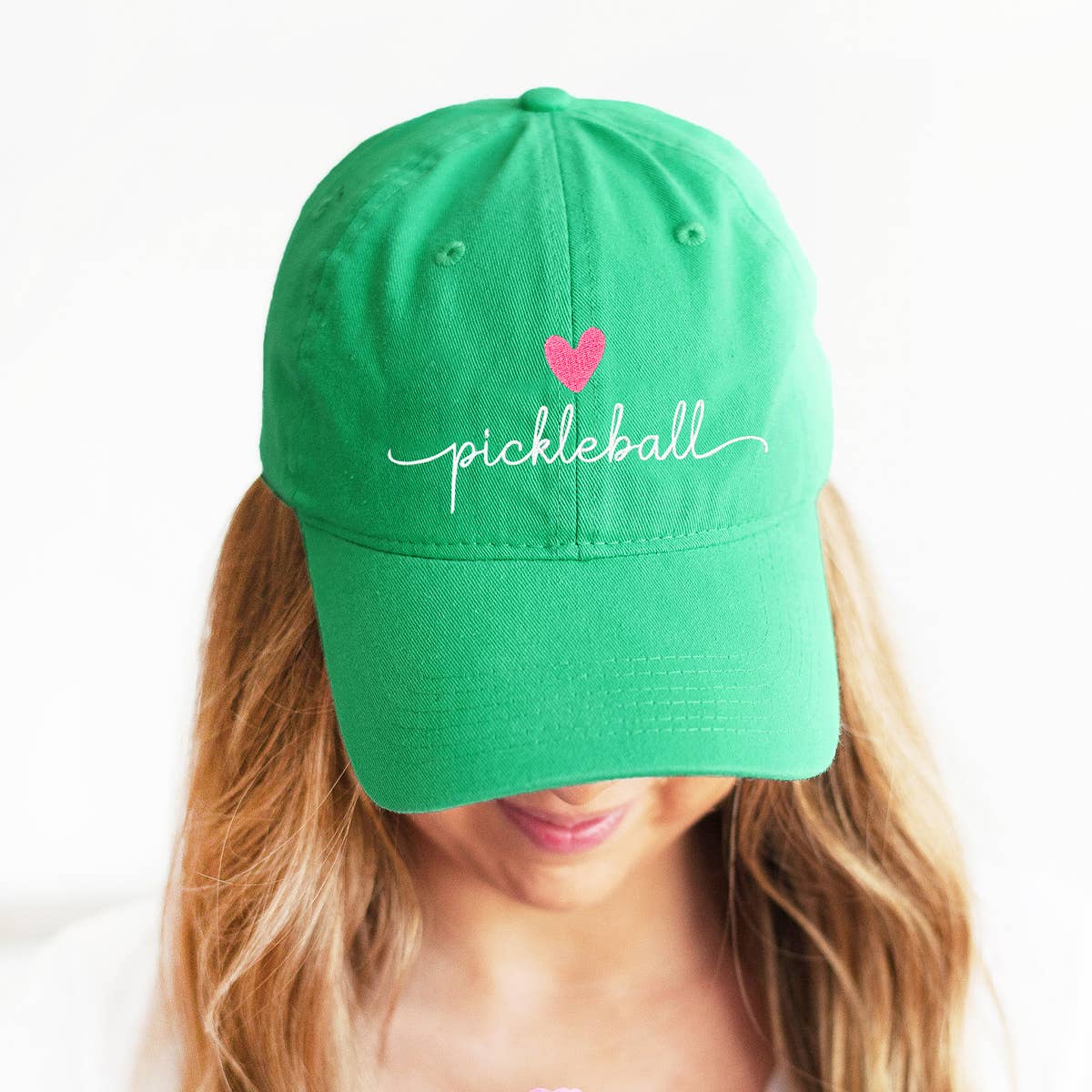 Heart Pickleball Cap : Kelly Green