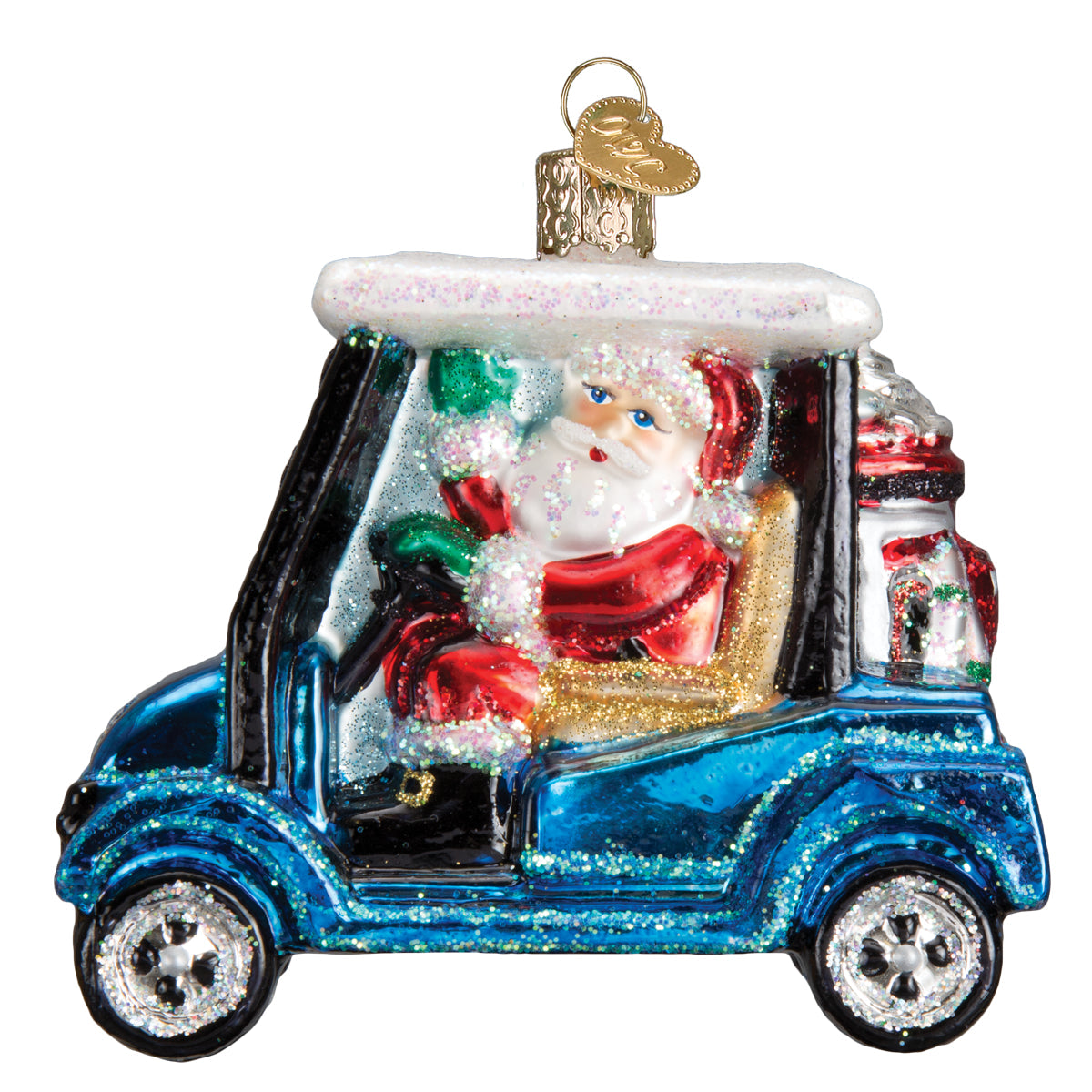 Golf Cart Santa Old World Christmas