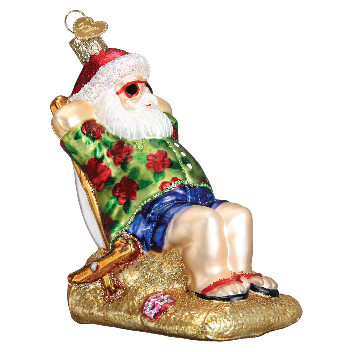 Sunning Santa Ornament Old World Christmas