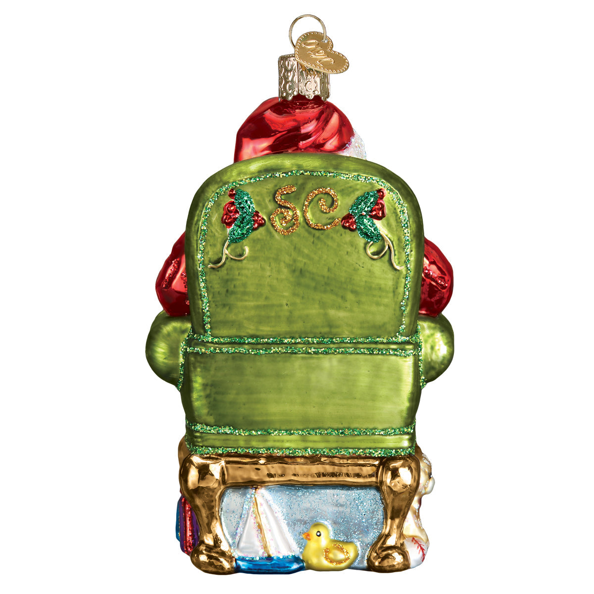 Santa Checking His List Ornament Old World Christmas