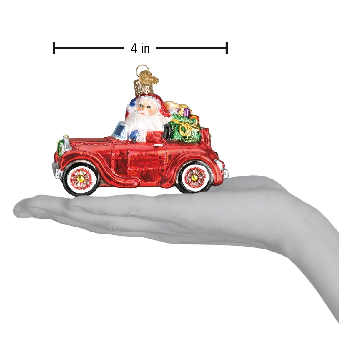 Santa In Antique Car Ornament Old World Christmas