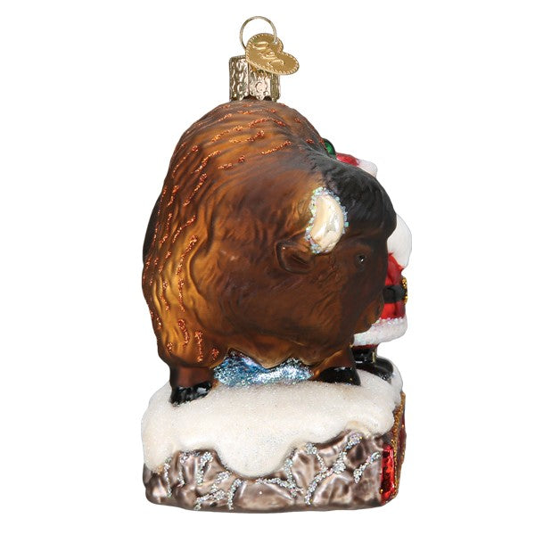 Santa With Bison Ornament Old World Christmas