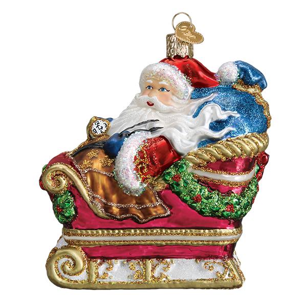 Santa In Sleigh Ornament Old World Christmas